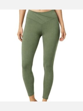 AERIE Offline Criss Cross Waist Green Leggings Size Large